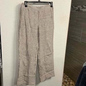 Chico’s Linen striped pull on pants